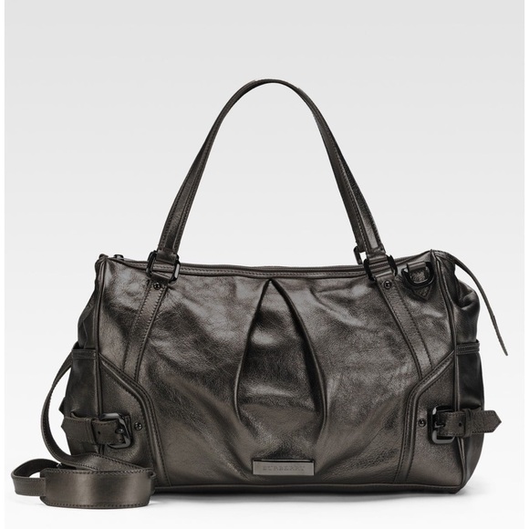 Burberry tote diaper bag metallic pewter leather - Picture 1 of 10